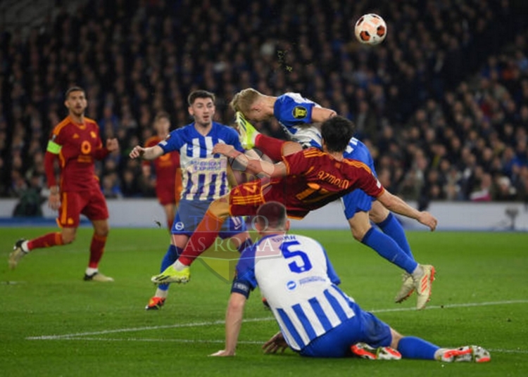 Azmoun Gol annullato Brighton-Roma 14032024