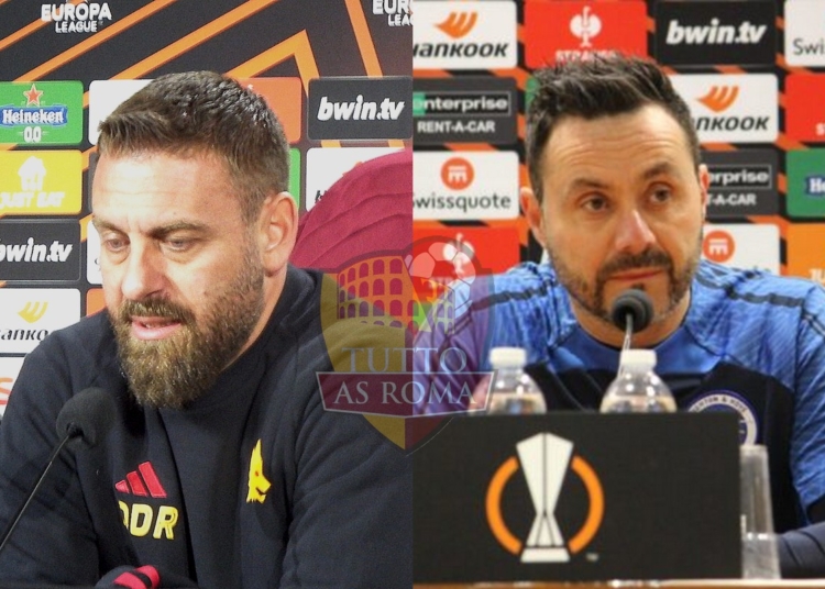 De Rossi e De Zerbi Conferenza pre gara Roma-Brighton 06032024