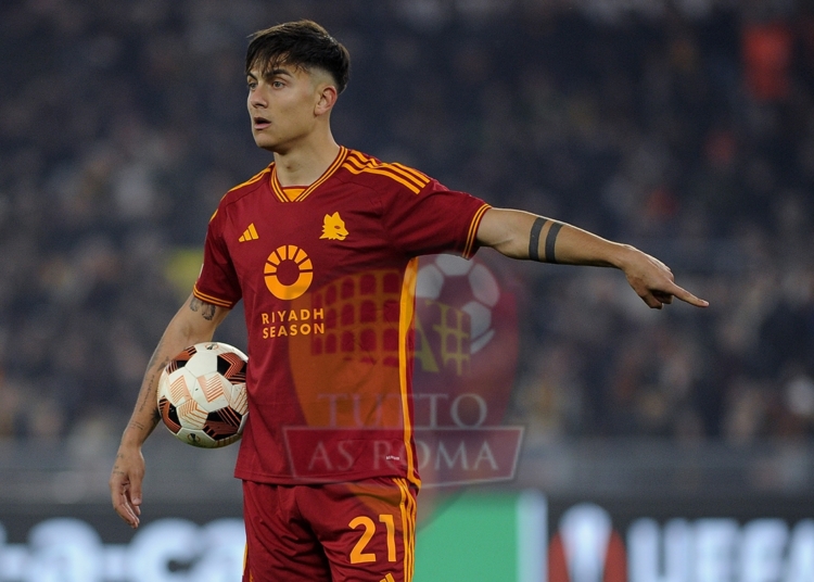 Dybala Azione Primo piano Roma-Feyenoord 22022024