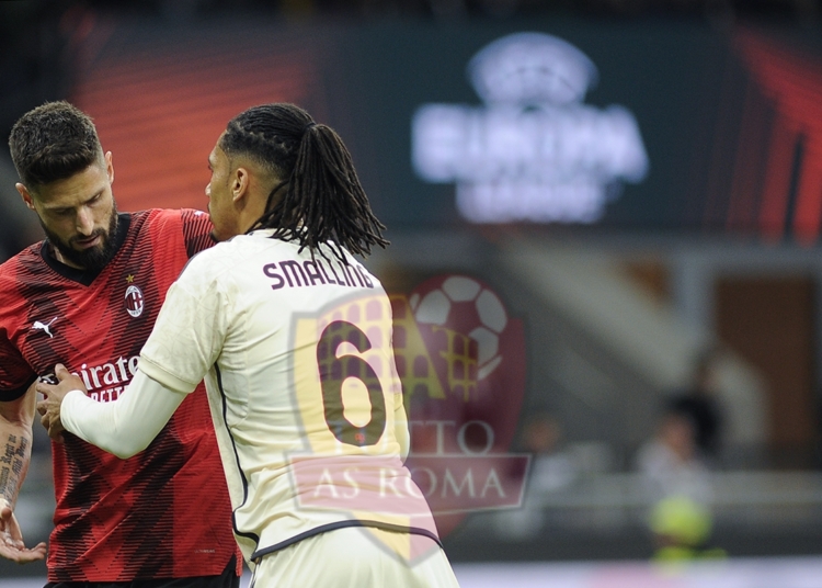 Smalling e Giroud Azione Milan-Roma 11042024