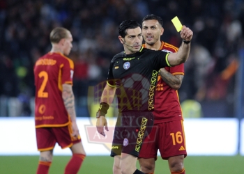 Paredes e Maresca Azione ammonizione Roma-Bologna 21042024