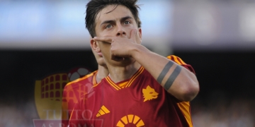 Dybala Esulta gol con mask Napoli-Roma 28042024