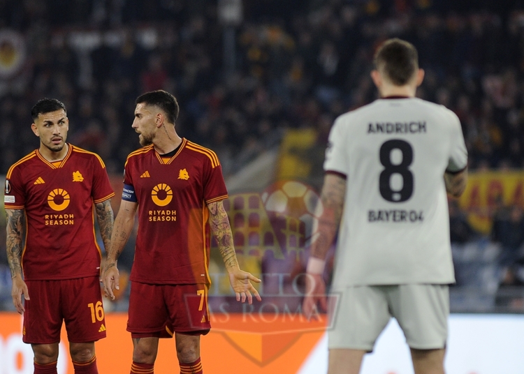 Paredes e Pellegrini Azione Roma- Bayer Leverkusen 02052024