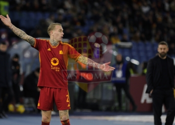 Karsdorp Azione perplesso Roma-Bayer Leverkusen 02052024