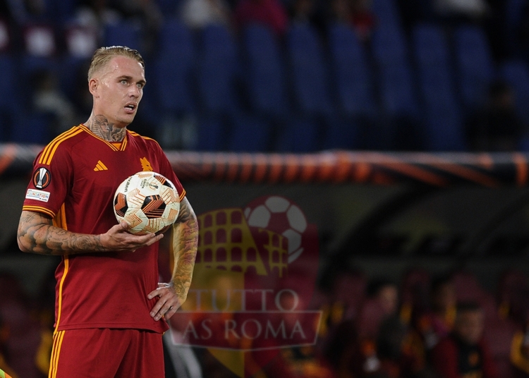 Karsdorp Azione perplesso Roma-Bayer Leverkusen 2 02052024