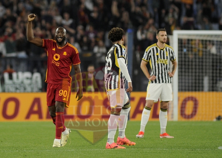 Lukaku Esulta gol Roma-Juventus 05052024