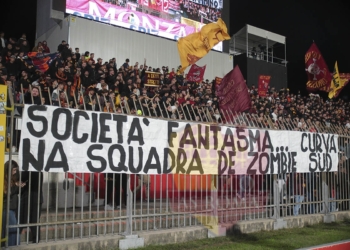 Striscione tifosi Monza-Roma 06102024