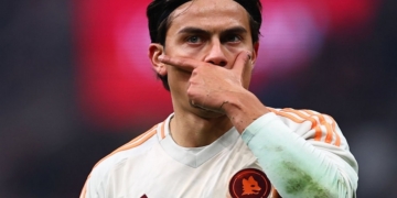 Dybala Esulta con mask gol Milan-Roma 29122024