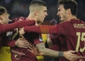 Mancini Esulta gol con Hummels Roma-Lecce 07122024