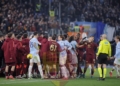 Rissa fine partita Roma-Lazio 05012025