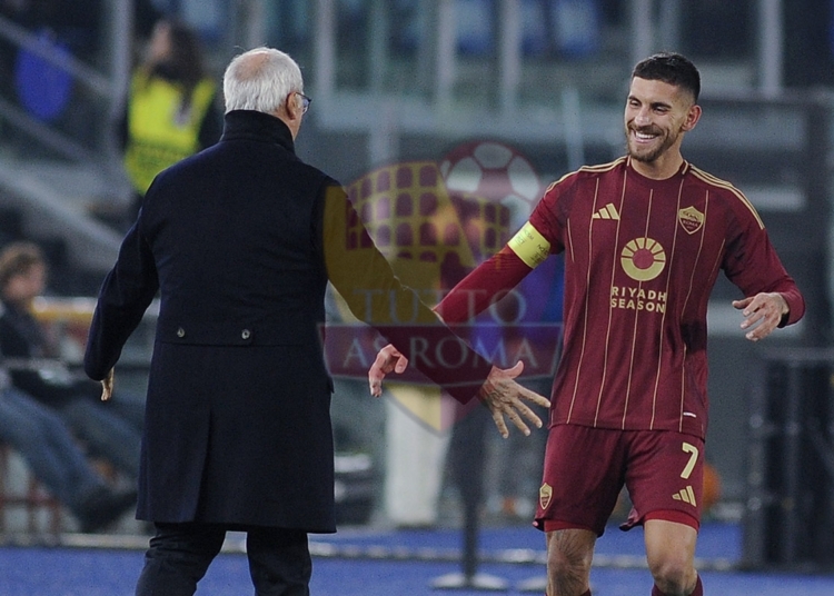 Pellegrini e Ranieri Panchina sorridono Roma-Lazio 05012025