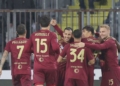 Soulé Esulta con i compagni Empoli-Roma 2 09032025