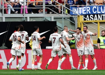 Soulé Esulta gol co i compagni Inter-Roma 27042025