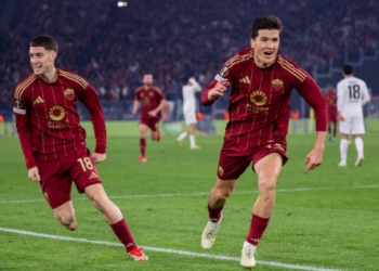 Soulé e Shomurodov Esultano gol Roma-Verona 19042025