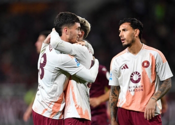 Saelemaekers Esulta gol con Soulé e ParedesTorino-Roma 25052025