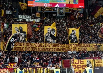 Striscione Curva Sud Omaggia Ranieri Roma-Milan 18052025