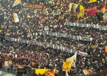Striscione Curva Sud Roma-Bologna 23082025