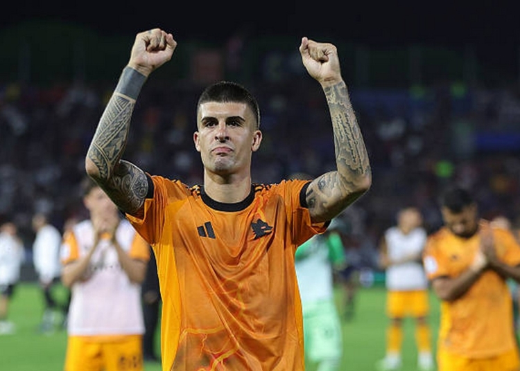 Mancini Esulta vittoria Pisa-Roma 30082025