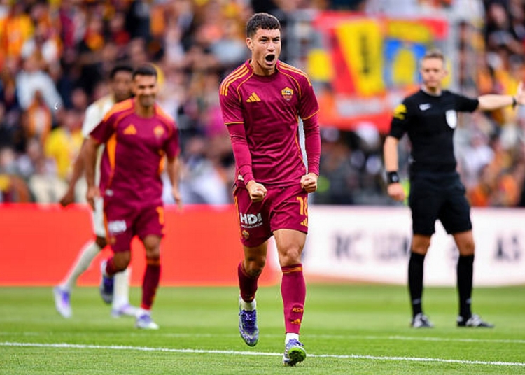 Soulé Esulta gol Lens-Roma 02082025