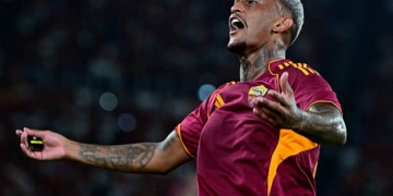 Wesley Esulta gol Roma-Bologna 2 23082025