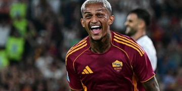 Wesley Esulta gol Roma-Bologna 3 23082025