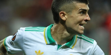 Mancini Esulta gol Nizza-Roma 24092025