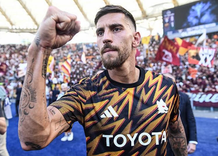 Pellegrini Esulta fine partita Lazio-Roma 21092025