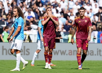 Pellegrini Esulta gol con Mancii Lazio-Roma 21092025