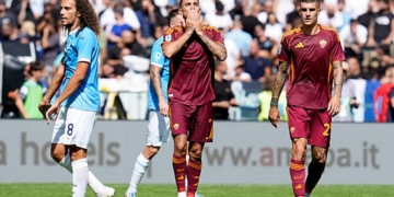 Pellegrini Esulta gol con Mancii Lazio-Roma 21092025