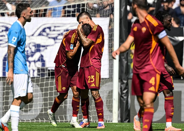 Pellegrini e Mancini Esultano Lazio-Roma 21092025