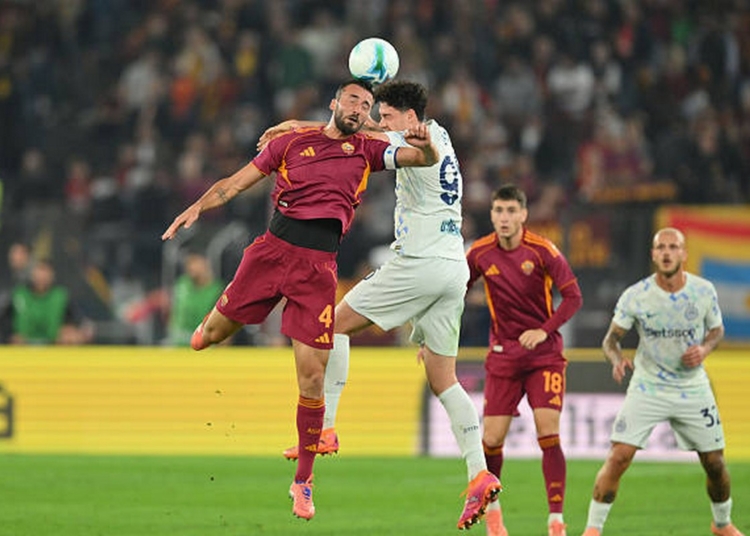 Cristante Azione colpo di testa Roma-Inter 18102025