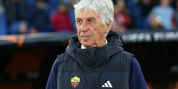 Gasperini Panchina sconsolato Roma-Lille 02102025