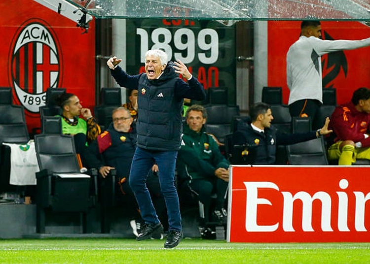 Gasperini Panchina arrabbiato Milan-Roma 021
