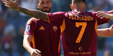 Pellegrini Esulta gol con Cristante Lazio-Roma 21092025