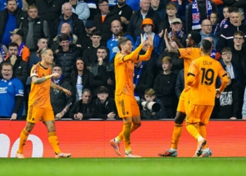 Soulé Esulta gol con N'Dicka Rangers-Roma 06112025