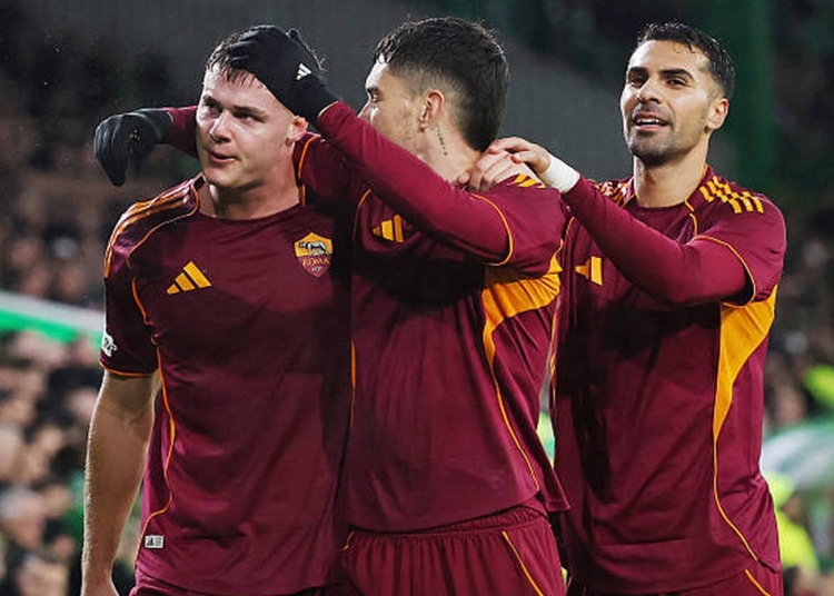 Ferguson Esulta gol Celtic-Roma 5 11122025