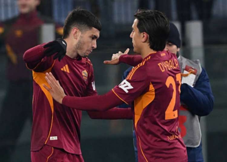 Soulé Esulta gol con Dybala Roma-Genoa 29122025