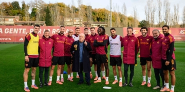 Tifosi vip Banfi a Trigoria