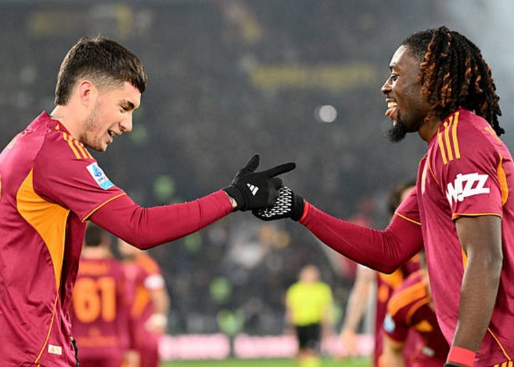 Koné e Soulé Esultano gol Roma-Sassuolo 10012026