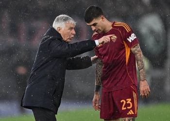 Mancini con Gasperini in panchina Roma-Milan 25012026