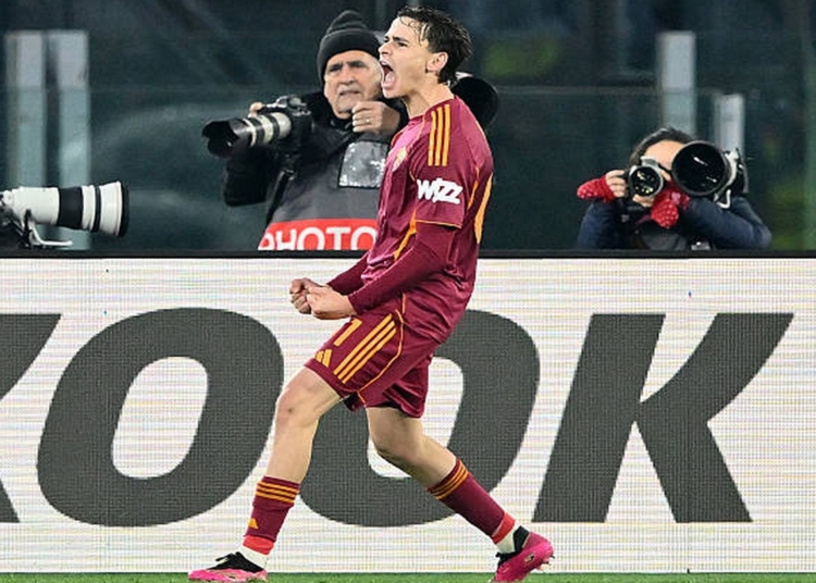 Pisilli Esulta gol Roma-Stoccarda 2 22012026