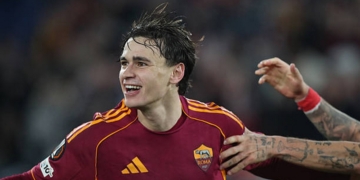 Pisilli Esulta gol Roma-Stoccarda 22012026