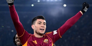 Soulé Esulta gol Roma-Sassuolo 10012026