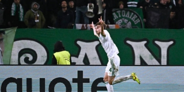 Ziolkowski Esulta gol Panathinaikos-Roma 5 29012026