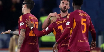 Cristante Esulta gol Roma-Cremonese 2 22022026