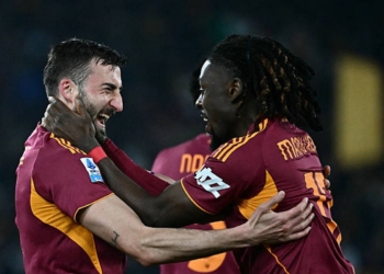 Cristante Esulta gol con Koné Roma-Cremonese 22022026