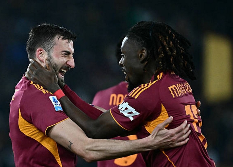 Cristante Esulta gol con Koné Roma-Cremonese 22022026