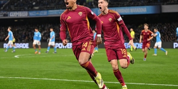 Malen Esulta gol Napoli-Roma 2 15022026