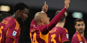 Malen Esulta gol Napoli-Roma 4 15022026