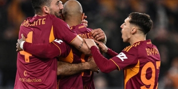 Malen Esulta gol Roma-Cagliari 3 09022026